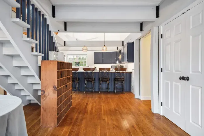 Kitchen island with seating for 4 plus 2 bar stools