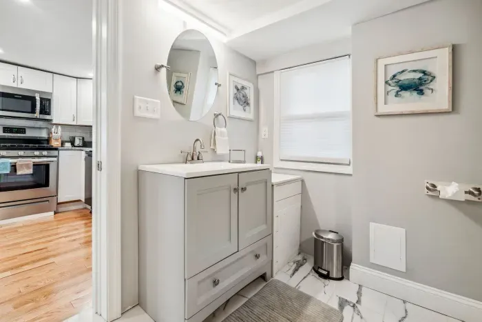 Full bathroom with standing shower