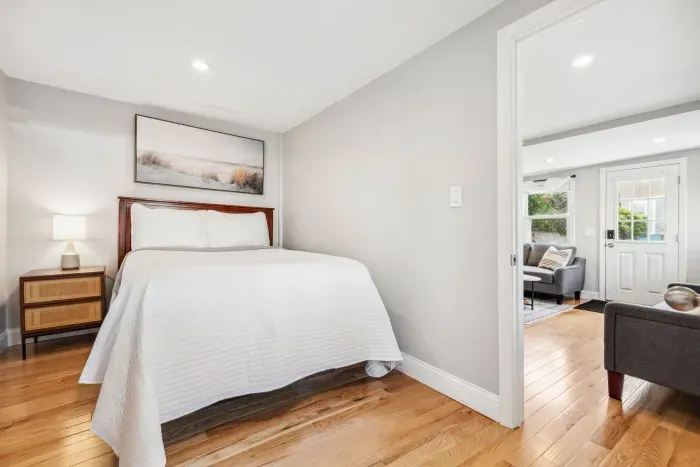 Primary bedroom with queen bed
