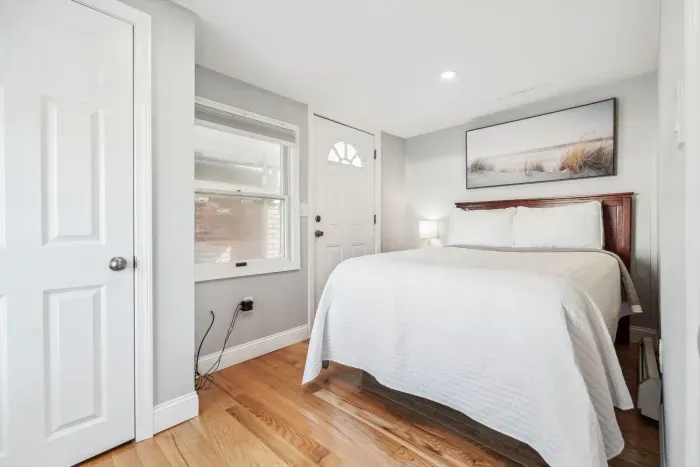 Primary bedroom with queen bed