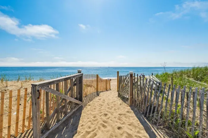 Direct beach access right outside your door