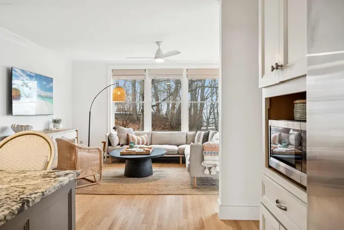 The open concept kitchen/living area