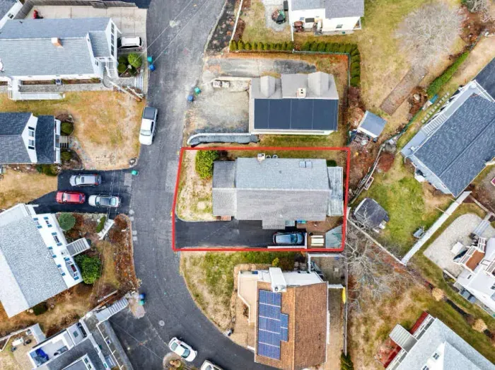 The home with the property outline