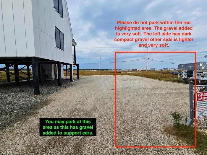 Please take note of where to park to prevent being stuck. Swipe left to see an example on where you should park.