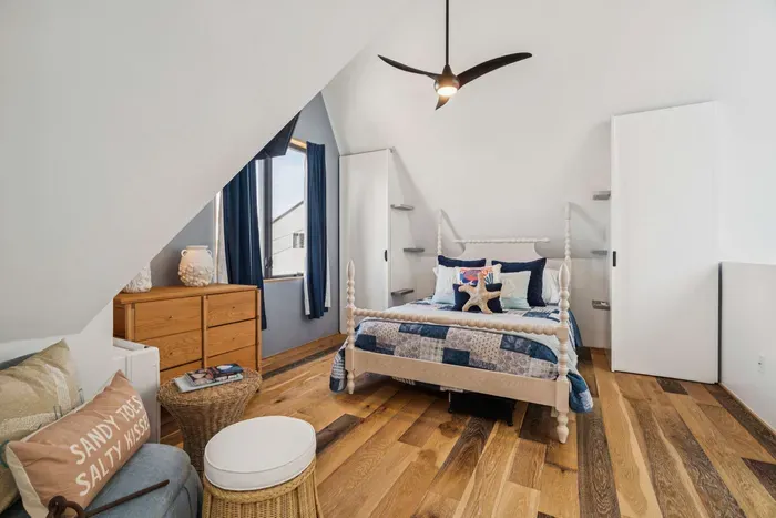 Master suite with queen-size bed and an area where you can work