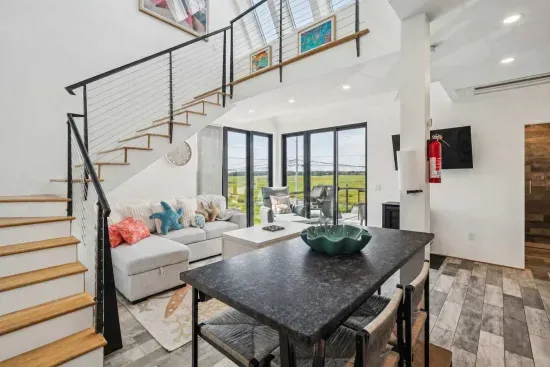 Open concept dining and living room