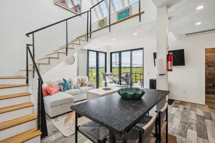 Open concept dining and living room