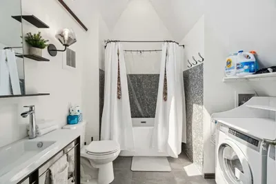 Bathroom with a full-size tub