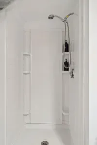 Redesigned bathroom with clean towels provided! Stand up shower