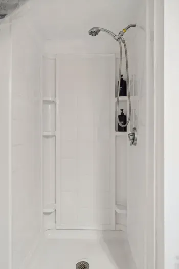 Redesigned bathroom with clean towels provided! Stand up shower