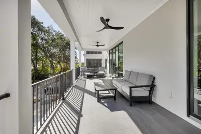 first floor porch with daybed and more