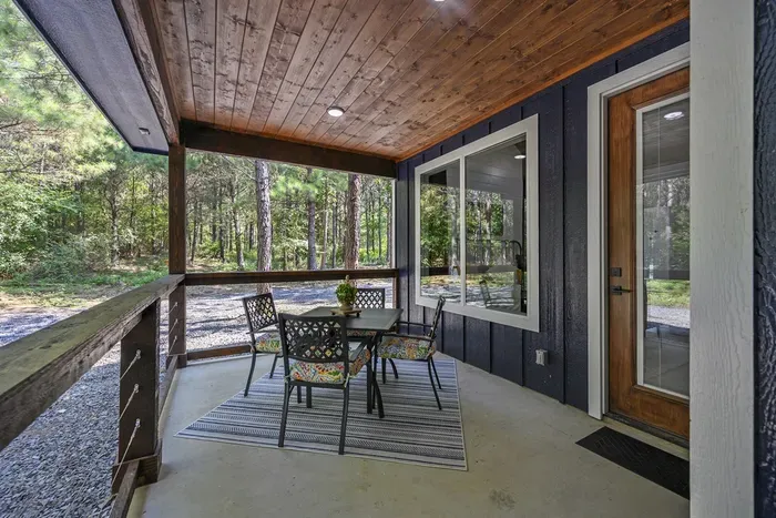Covered dining off the back porch!