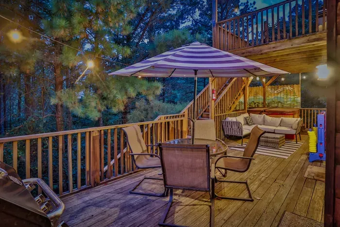 Lower deck with corn hole, hot tub, connect 4 and more!