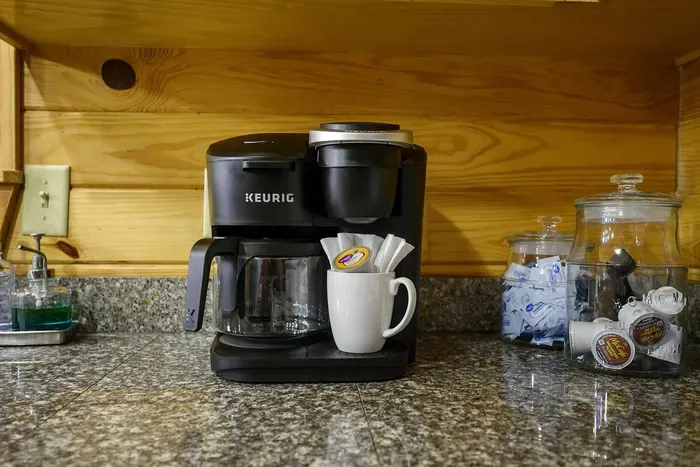 We offer coffee, creamer and sweetner