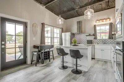 Fully stocked kitchen will all cooking utensils, appliances and more