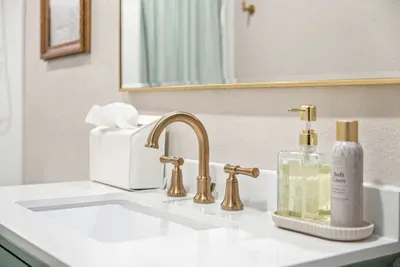 Bathroom vanity with handsoap