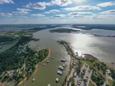 Here's an aerial of the area.  The listing is out on McGinnis Point. 