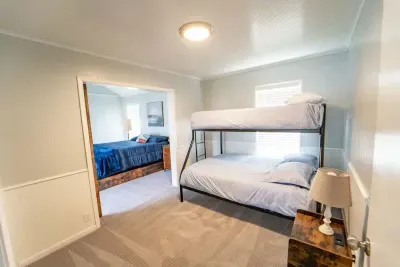 The bunkbed room has a full bed and twin size top bed.  Ideal for children or other guests next to the main bedroom.