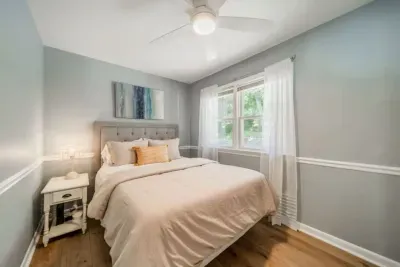 Third bedroom with Queen-sized bed facing the front of the home