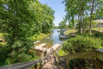Take the stairs down to your own private dock in a secluded inlet of the lake.