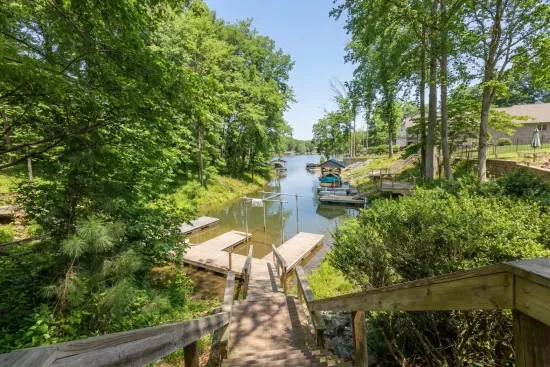 Take the stairs down to your own private dock in a secluded inlet of the lake.
