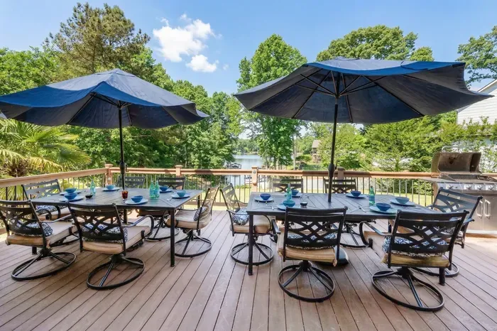 Dine al fresco on our HUGE deck with plenty of seating for up to 14… perfect for family meals, lively gatherings while enjoying the great outdoors together!