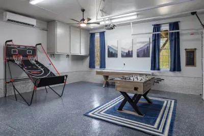 Enjoy our NEW game room featuring foosball, shuffle board, pop-a-shot, and a large seating area to watch TV