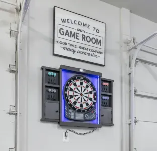 Enjoy our NEW game room featuring foosball, shuffle board, pop-a-shot, and a large seating area to watch TV