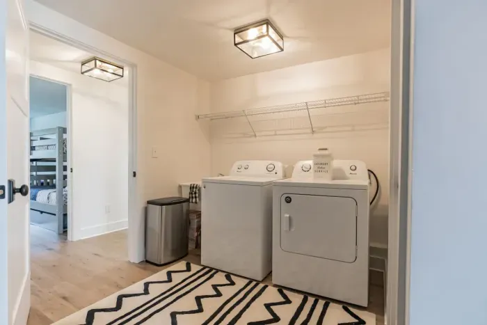 Brand new washer and dryer. Laundry detergent provided.