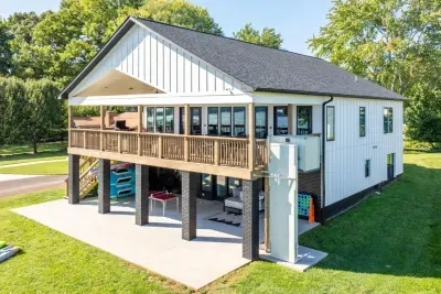 View of home with commercial-grade wheelchair lift