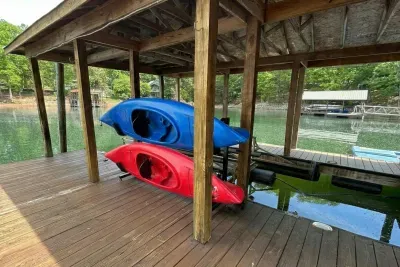 Grab one of our single-person kayaks and explore all the lake has to offer.