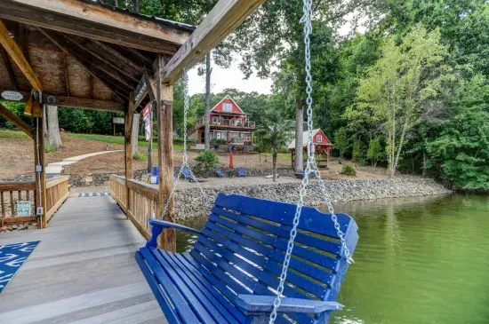 The dock also has a unique swing made for two.  A fun addition!