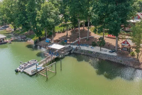 Aerial view further away to really showcase the amazing backyard our home has!