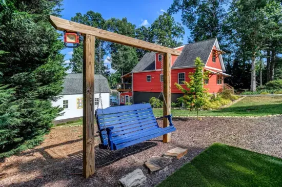 There are a variety of spot on the property to hang out and enjoy your stay, like our swing.