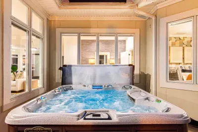 Unwind and relax in our hot tub, perfect after a long day of activity.
