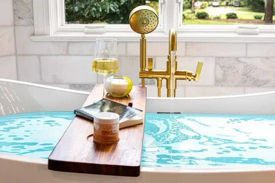 Fill the tub, grab a book, and relax while you unwind in the warm water.