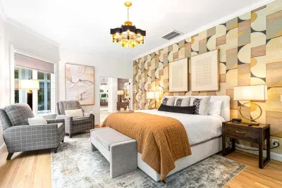 Our primary bedroom features a super comfy King bed and multiple seating options.