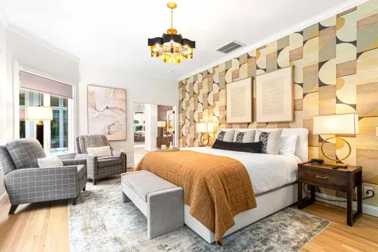 Our primary bedroom features a super comfy King bed and multiple seating options.
