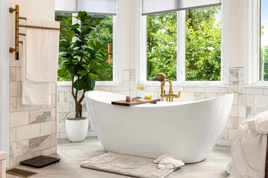 Fill the tub, grab a book, and relax while you unwind in the warm water.