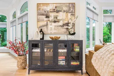 Our side table is filled with games that the whole family can enjoy.
