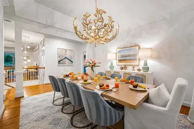 Our formal dining room seats eight and serves as a special spot to share an amazing meal.