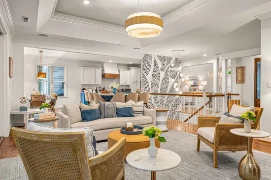 Gather together to spend quality time and catch up on life in our large living room.
