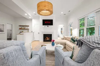 Walking downstairs you immediately arrive in our living area, perfect for late night conversations or just lounging.