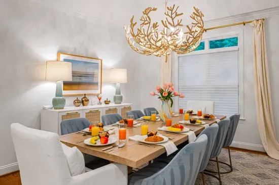 Our formal dining room seats eight and serves as a special spot to share an amazing meal.