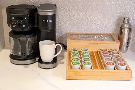 We feature both ground coffee and K-Pod coffee, all provided by us.