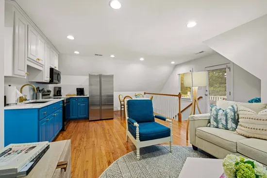 The apartment has a kitchen, living area, and small kitchenette. Perfect for a couple looking to have their own space.