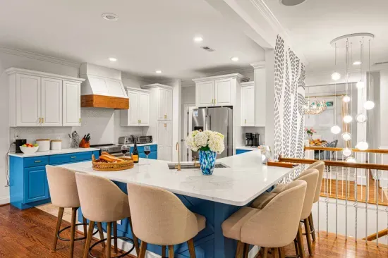 Our kitchen has ample bar space to talk, to eat, and just reconnect.