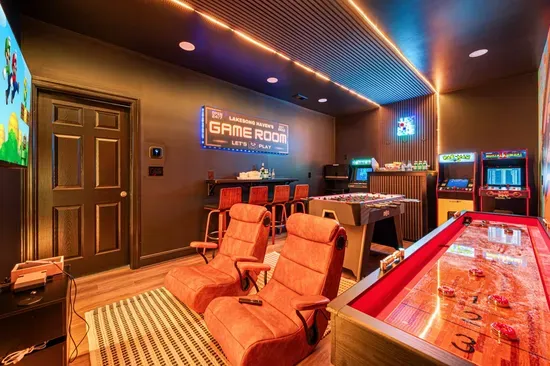 Our game room features a variety of arcade games, foosball, shuffleboard, and a gaming console.  Hours of fun await!
