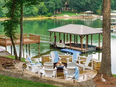 Our huge dock has room to tie most size boats.  Perfect to dock your rental!