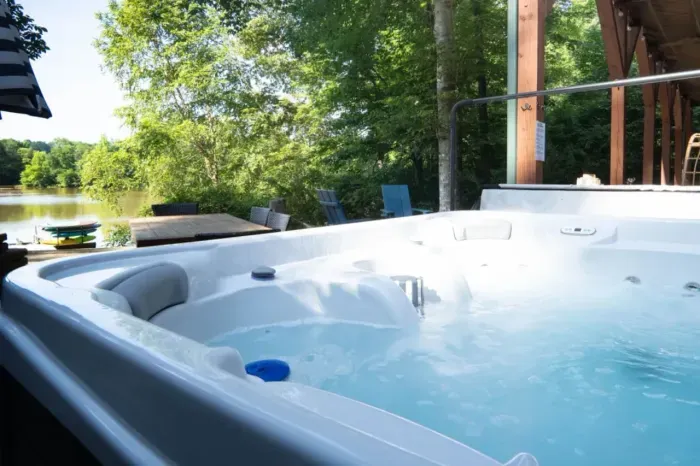 Relax and soothe your muscles on our brand new hot tub!